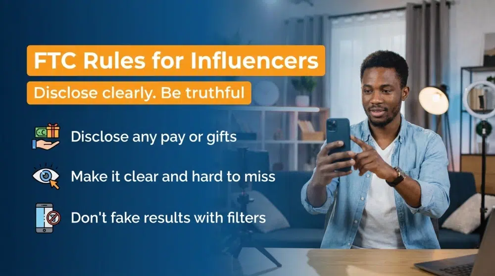 FTC Rules for Influencers - Disclose clearly. Be truthful