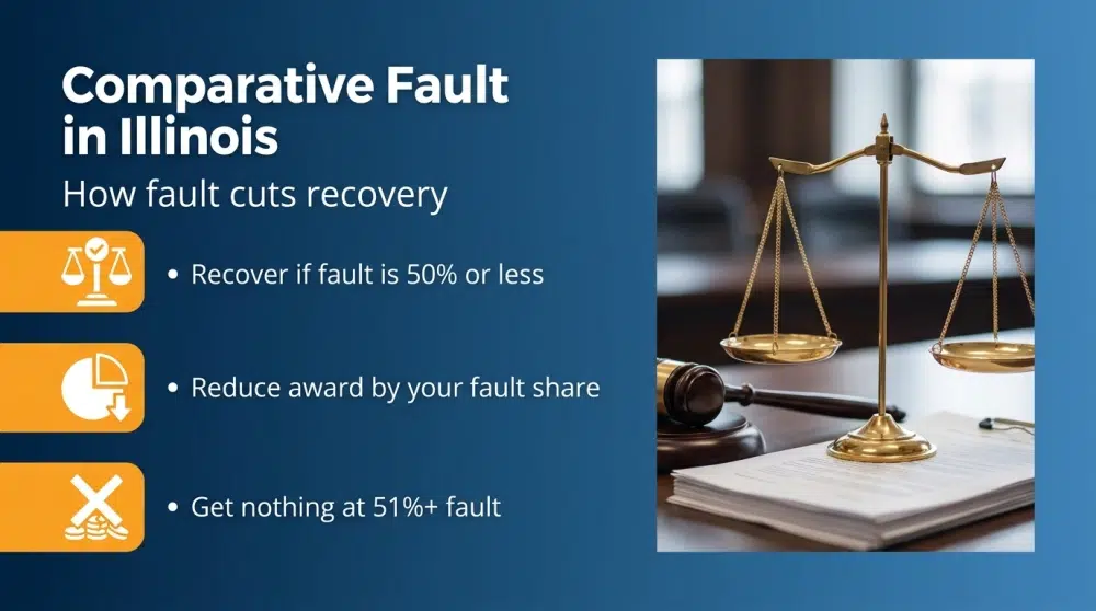 Infographic: Comparative Fault in Illinois - How fault cuts recovery