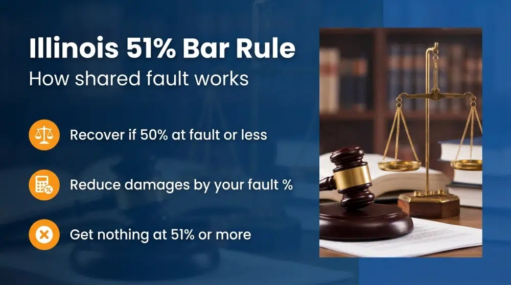 Infographic: Illinois 51% Bar Rule - How shared fault works
