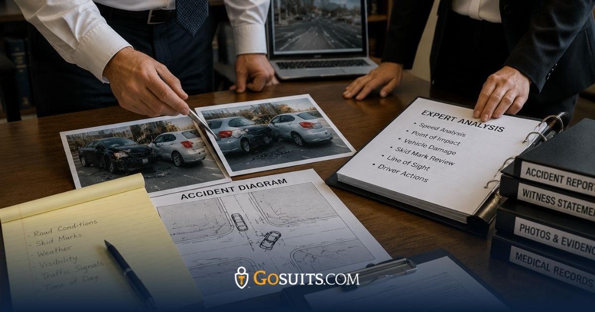 Expert witness reviewing accident evidence and explaining how professional analysis can help prove negligence in a Chicago car accident claim.