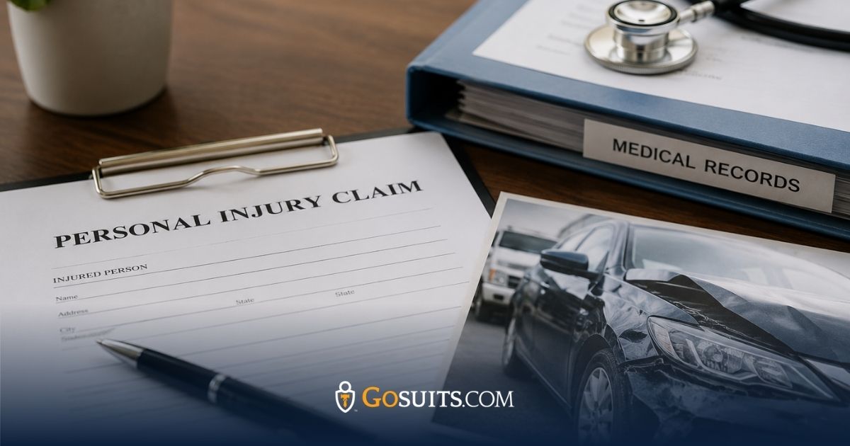 Illustration showing an Illinois personal injury claim timeline with an accident date, delayed symptoms, medical treatment, and the statute of limitations deadline for filing a claim.