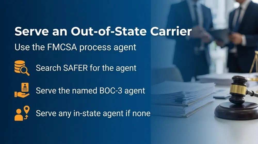 Serve an Out-of-State Carrier - Use the FMCSA process agent