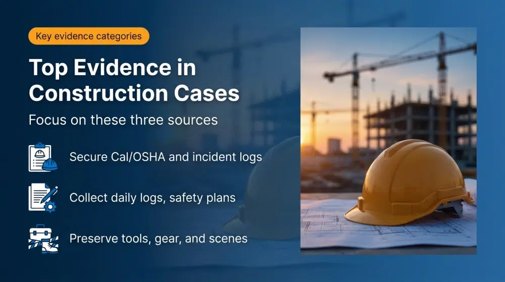 Top Evidence in Construction Cases infographic