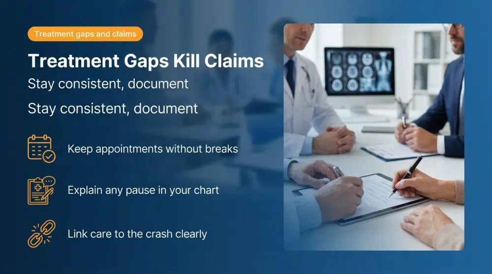 Treatment Gaps Kill Claims - Stay consistent, document