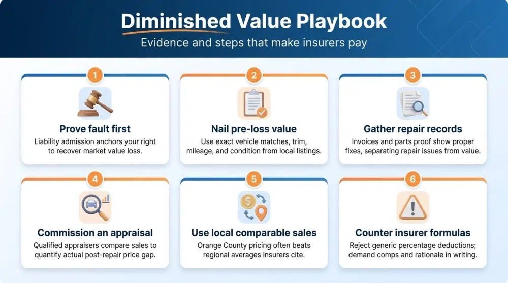 Diminished Value Playbook — Evidence and steps that make insurers pay