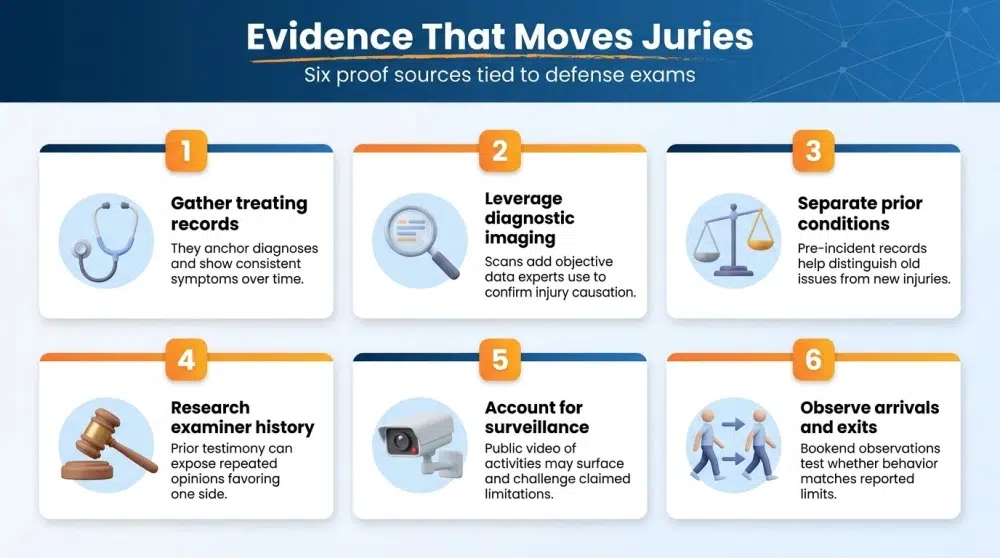 Evidence That Moves Juries — Six proof sources tied to defense exams