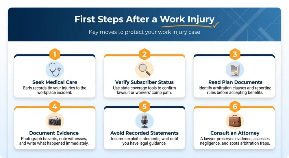 First Steps After a Work Injury — Key moves to protect your work injury case