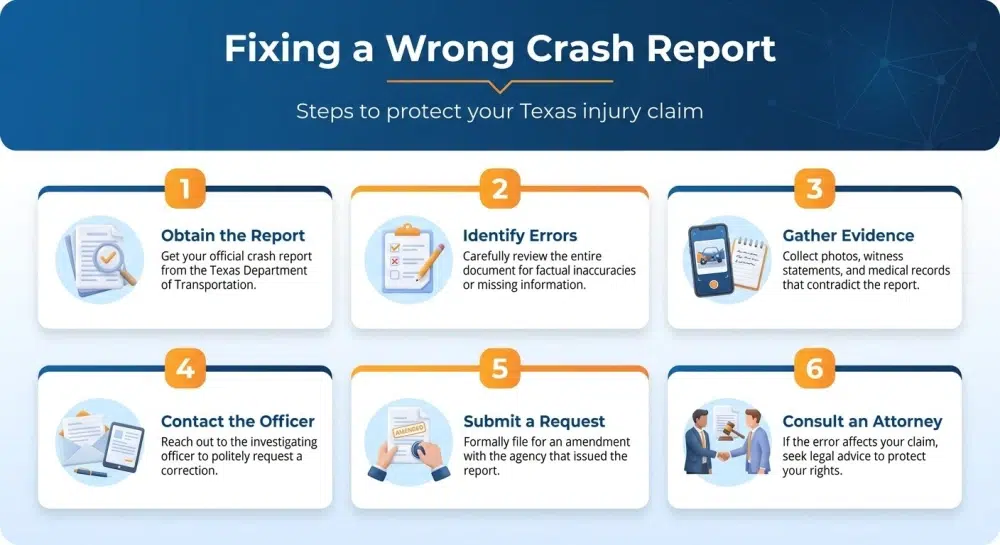 Fixing a Wrong Crash Report - Steps to protect your Texas injury claim