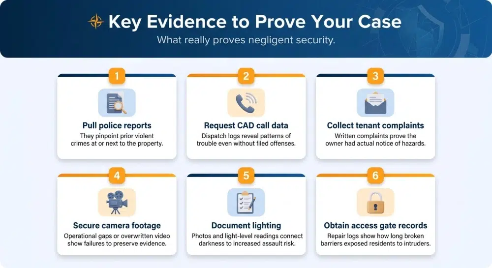Key Evidence to Prove Your Case — What really proves negligent security.