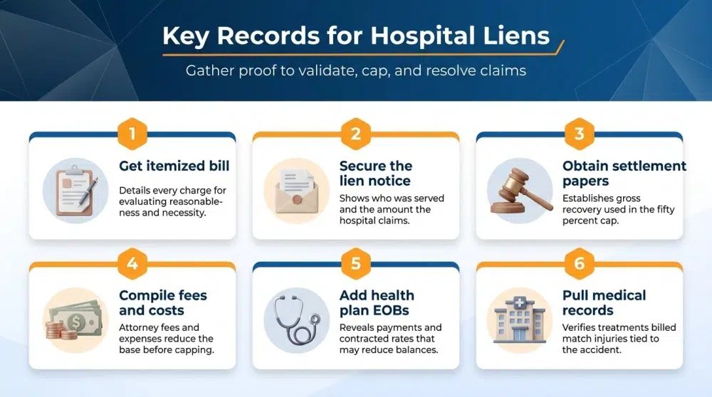 Key Records for Hospital Liens — Gather proof to validate, cap, and resolve claims
