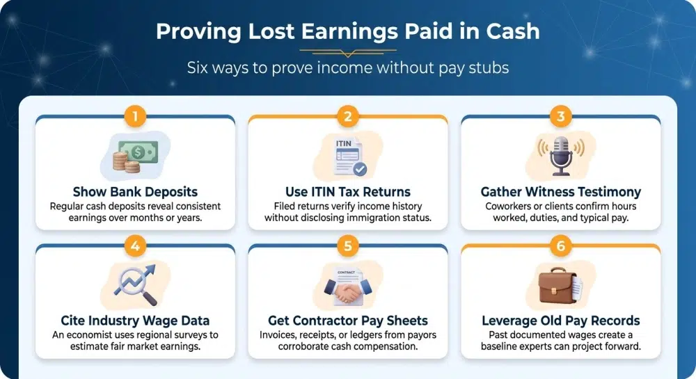 Proving Lost Earnings Paid in Cash — Six ways to prove income without pay stubs