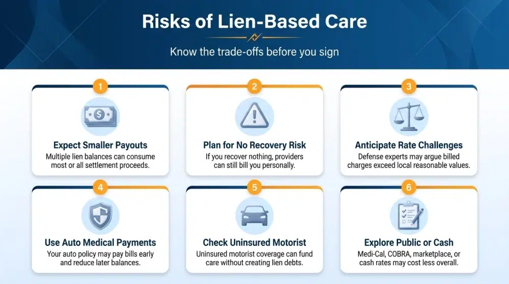 Risks of Lien-Based Care infographic