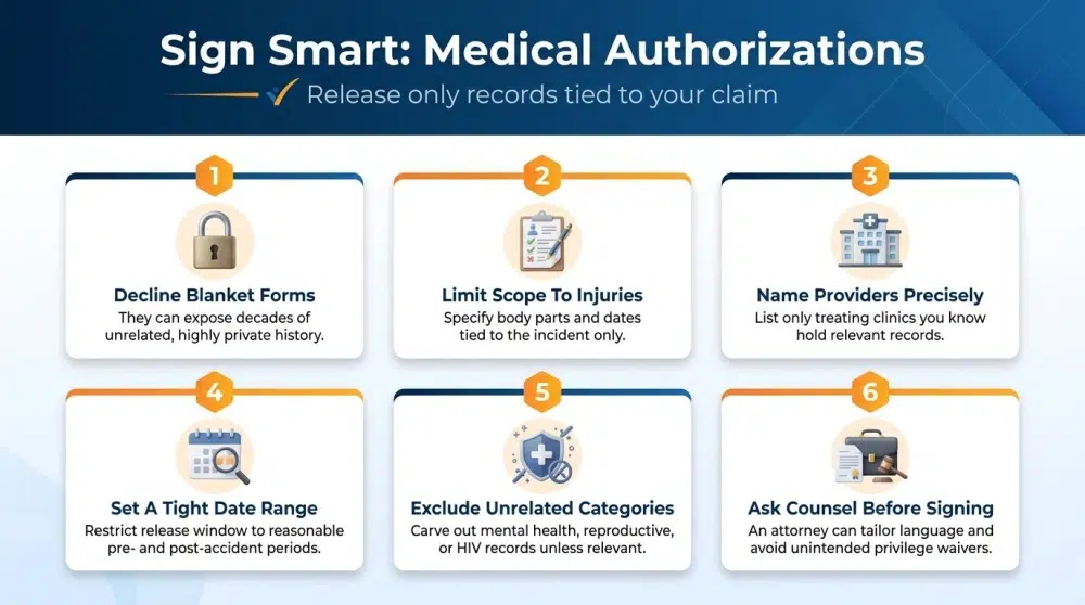 Sign Smart: Medical Authorizations — Release only records tied to your claim