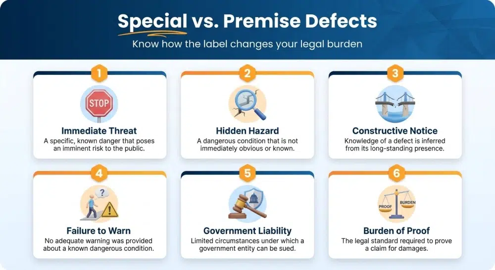Special vs. Premise Defects — Know how the label changes your legal burden