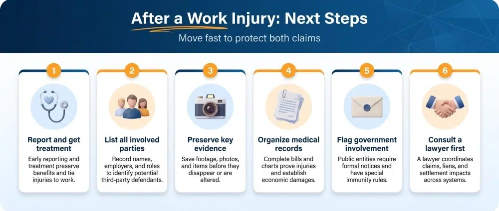 After a Work Injury: Next Steps — Move fast to protect both claims