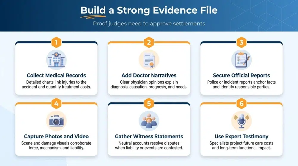Build a Strong Evidence File — Proof judges need to approve settlements