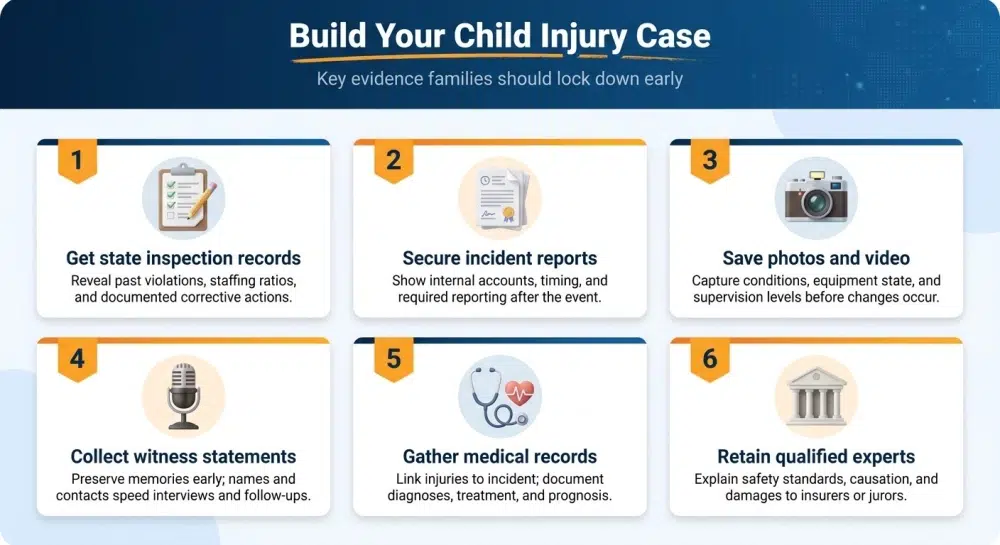 Build Your Child Injury Case - Key evidence families should lock down early