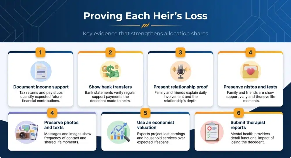 Proving Each Heir's Loss infographic