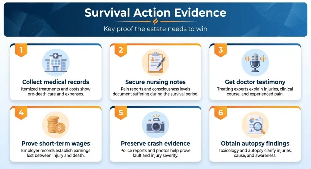 Survival Action Evidence — Key proof the estate needs to win